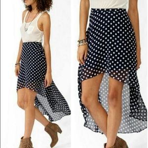 Forever 21 polka dot asymmetrical skirt